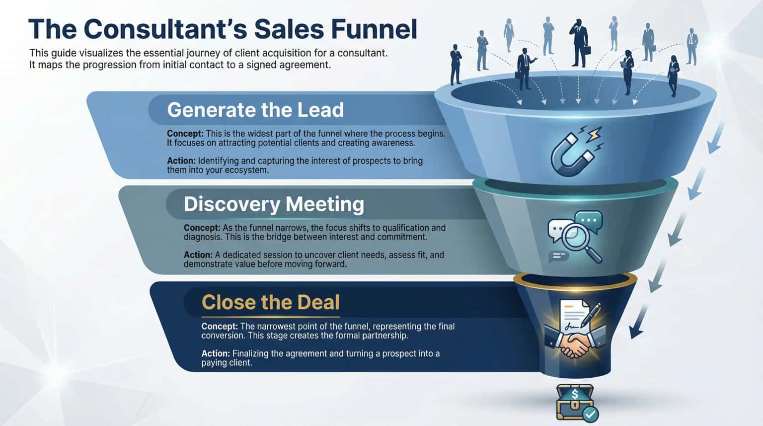 Funnel chart showing conversion rates and sales pipeline stages