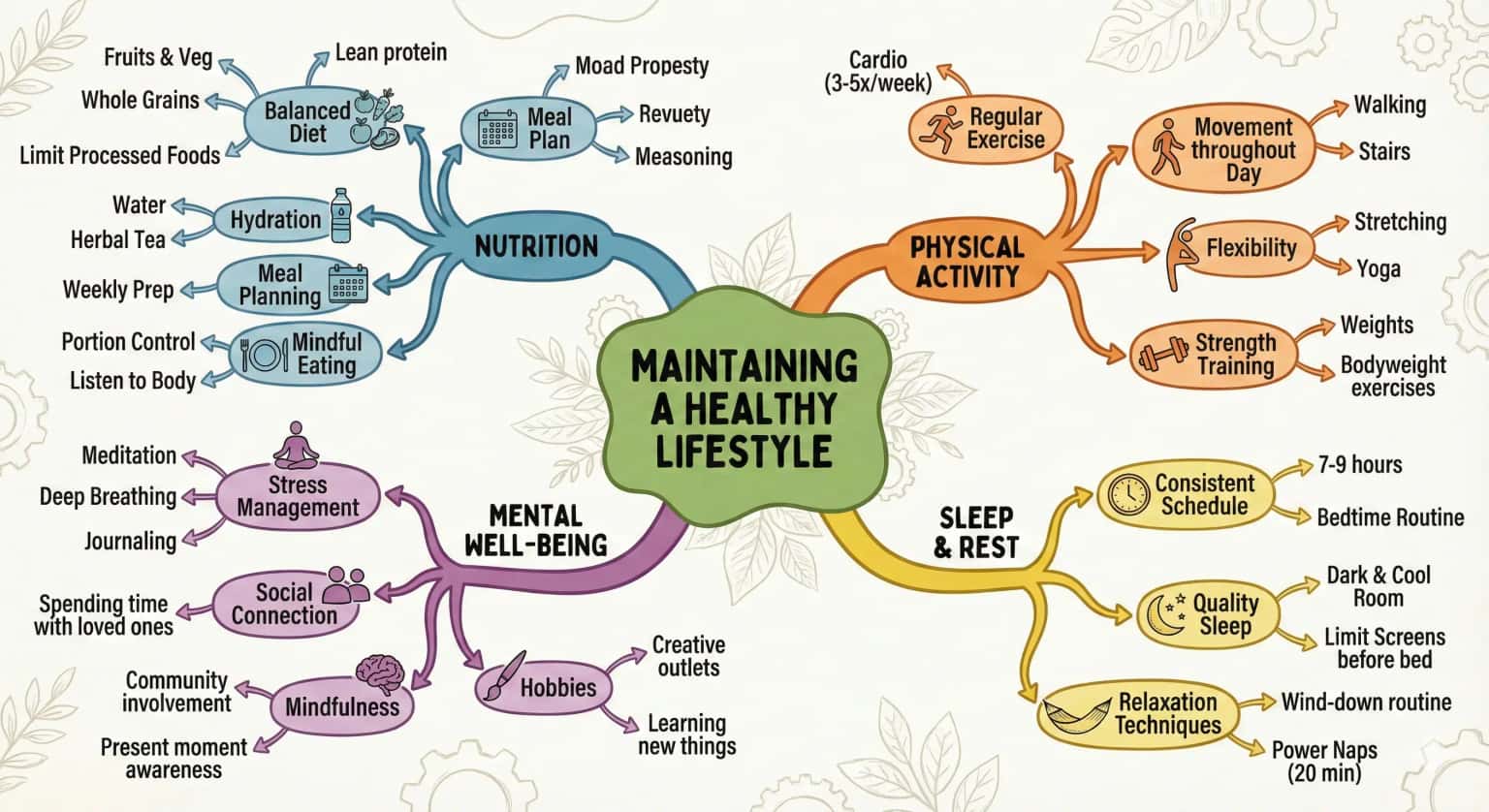 Mind map diagram showing hierarchical idea organization and concept mapping